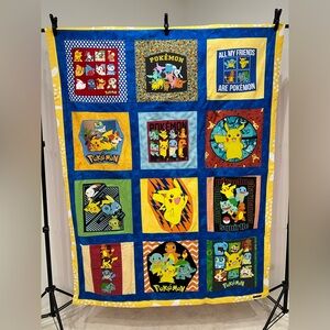 Pokemon tshirt blanket upcycled handmade one of a kind